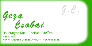 geza csobai business card